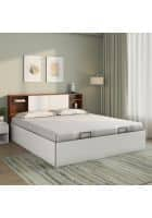 Nilkamal Malcom Prime with 3/4 Hydraulic Storage Headboard Storage Engineered Wood King Hydraulic Bed (White)