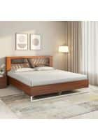 Nilkamal Zion Meta Without Storage with Engineered Wood Queen Bed (Walnut)