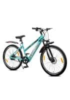 Leader E-Power L8 27.5T Electric Cycle with Front Suspension and Dual Disc Brake For Unisex (Sea Green)