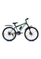 Leader Stark 27.5T MTB Cycle with Dual Disc Brake and Front Suspension Single Speed for Men (Matt Black and Green)