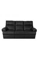 Little Nap Casa Three Seater Manual Recliner for Living Room (Black)