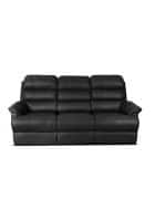 Little Nap Quies Three Seater Manual Recliner for Living Room (Black)