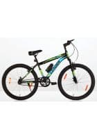 Leader Cycles Fusion MTB 26T Single Speed Mountain Bicycle For Men (Matt Black Green)