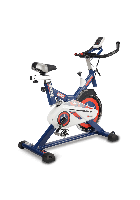 PowerMax X Marvel MB-165 Captain America Edition Exercise Spin Bike With 13KG Flywheel, Adjustable handle with Handgrips and Heart Rate Sensors For Home Workout.