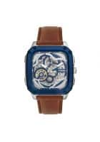 Fossil Inscription Analog Blue Dial Mens Watch Brown (ME3202)