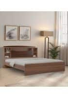 Neudot Denver King Engineered Wood Bed With Matt Finish (Teak)