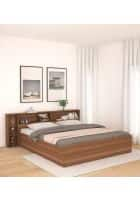 Neudot Yovalty Queen Bed With Matt Finish (Leno Teak)