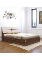 Neudot Kruger Queen Engineered Wood Hydraulic Bed With Matt Finish (Teak)