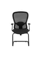 Nilkamal Alba Mesh Mid Back Visitor Chair with Armrest (Black)