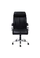 Nilkamal Belgrade Leatherette High Back Upholstered Office Chair with Tilt Mechanish (Black)