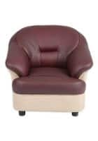 Nilkamal Bright 1 Seater Sofa (Maroon Beige, Rectangular)