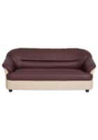 Nilkamal Bright 3 Seater Sofa (Maroon Beige, Rectangular)