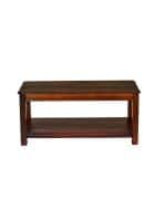 Nilkamal Casper Solid Sheesham Wood Center Table Coffee Table with Shelf (Country Light)