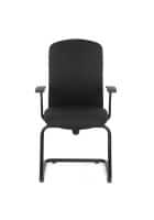 Nilkamal Gary Upholstered Visitor Chair with Armrest (Black)