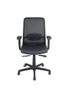 Nilkamal Glory PU Upholstered Mid Back Office Chair with Synchro Mechanism (Black)