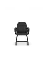 Nilkamal Mayor PU Upholstered Visitor Chair with Armrest (Black)