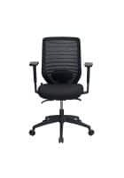 Nilkamal Trenton Mesh Upholstered Mid Back Office Chair with Armrest (Black)