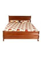 Pai Rubber Wood King Size Bed With Rectangular Shape (Pfbd403-6) Brown