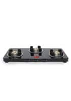 Pigeon by Stovekraft Sleek 3 Burner Ultra Slim Gas Stove with Glass Top, Manual, Black