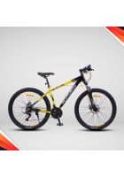 Plutus Atlantis Mountain Bike Wheel Size 27.5T Frame Size 17 inch Dual Disc Brake Geared 21 Speed (Yellow-Black)