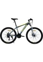 Plutus Chicago Mountain Bike Wheel Size 26T Frame Size 26 inch Dual Disc Brake Multi Speed (Grey-Yellow)