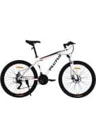 Plutus Chicago Mountain Bike Wheel Size 26T Frame Size 26 inch Dual Disc Brake Multi Speed (White-Black)