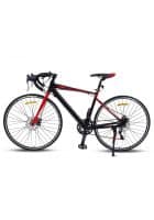 Plutus Colatino Hybrid Bike 700C Wheel, Multi Speed Shimano Gears For Unisex With Frame Size 18 inch, Alloy Frame (Black-Red)