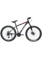 Plutus Fire Mountain Bike Wheel Size 24T Frame Size 24 inch Dual Disc Brake Single Speed (Grey-Red)