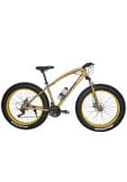 Plutus Jaguar Fat Bike 26 inch Size, Multi Speed Shimano Gears For Unisex With Frame Size 14 inch, Alloy Frame (Golden)