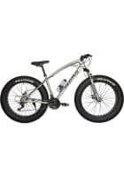 Plutus Jaguar Fat Bike 26 inch x 5.00 inch Size, Multi Speed Shimano Gears for Unisex, Front and Rear Disc Brake (Silver)