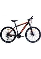 Plutus PL-707S Mountain Bike Wheel Size 27.5T Frame Size 27.5 inch Dual Disc Brake Single Speed (Black-Orange)