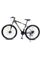 Plutus Radon Mountain Bike Wheel Size 29T Frame Size 19 inch Dual Disc Brake Geared 21 Speed (Black And Yellow)