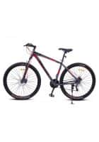 Plutus Radon Mountain Bike Wheel Size 29T Frame Size 19 inch Dual Disc Brake Geared 21 Speed (Grey And Red)