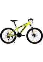 Plutus Troy Mountain Bike Wheel Size 24T Frame Size 24 inch Multi Speed Dual Disc Brake Single Speed (Yellow)