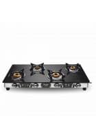 Preethi Blu-Flame Stainless Steel Jumbo Max Glass Top Open Gas Stove (Black)