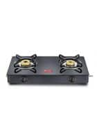 Prestige 2 Burners Magic Glass Top Gas Stove Manual Ignition (Black)