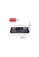 Prestige Euro Glass Top Gas Stove With Toughened Glass Top, Powder Coated Body, 3 Burners