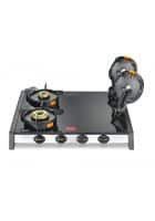 Prestige Xclusive Svachh GTSV-04 Glass top LP Gas Table, 4 Burner, With Liftable Burner Set