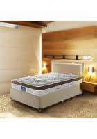 peps Restonic Fontaine Euro Top 10 inch Queen Size Pocketed Spring Mattress (Brown 75X60X10) Get Free Pillow