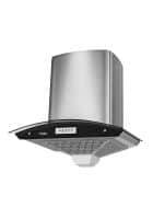 Prestige 2 Baffle Filters Curved Glass Kitchen Chimney, Silver (GKH 600 CN-41637)