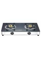 Prestige 2 Brass Burners Royale Plus Stainless Steel Gas Stove Black (GT02 SS-40082)