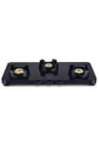 Prestige 3 Brass Burners Edge Gas Table Black (PEBS 03-40186)