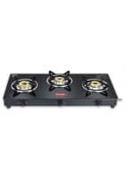 Prestige 3 Brass Burners Marvel Plus Glass top Black (GTM 03-40189)