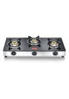 Prestige 3 Brass Burners Marvel Plus Stainless Steel Glass top Black (GTM 03 SS-40357)