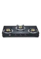 Prestige 3 Brass Burners Royale Plus Schott Glass Gas Stove Black (GT03 AI-40205)