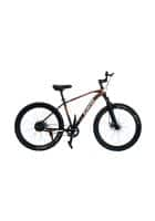 Scorpion 26T Urban Single Speed Cycle, Dual Disc Brakes And Single Suspension Carbon Steel For Unisex (Black)