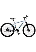 Scorpion 27.5T Gravel Single Speed Cycle, Dual Disc Brakes And Single Suspension, Steel Frame For Unisex (White)