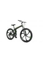 Scorpion 21 Speed Gears Multi Speed Folding Bike for Unisex with Dual Disc Brakes and Dual Suspension (Green)