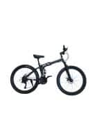 Scorpion Multi Speed Folding Bike In Spokes For Unisex, 21 Speed Gears with Dual Disc Brakes And Dual Suspension (Black)