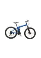 Scorpion Multi Speed Folding Cycle In Spokes For Unisex, 21 Speed Gears with Dual Disc Brakes And Dual Suspension (Blue)